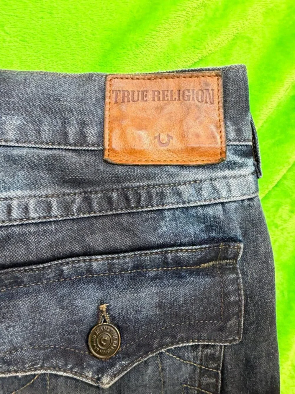True Religion Geno Relaxed Slim Jeans Cloud Cover Sz 36x30